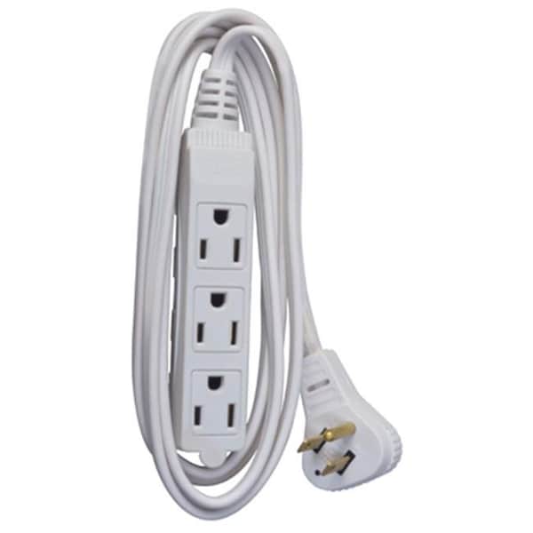 Master Electronics SPT-2 Extension Cord, 16 AWG, 16/3, 3 Outlets, White, Vinyl, 6 ft 327216 - main